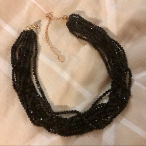 Black jet bead necklace